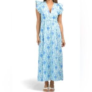 Sail to Sable V Neck Flutter dress